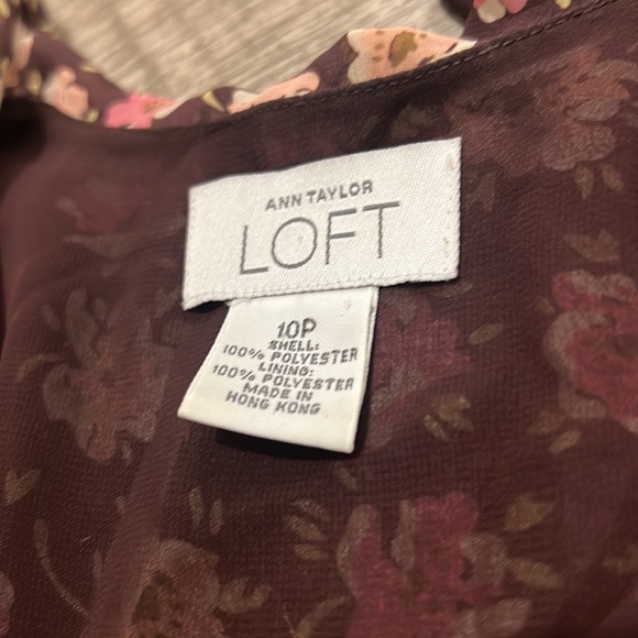 Ann Taylor LOFT Petite Floral Wrap Blouse - Picture 4 of 6